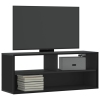 Mueble de TV madera de ingeniería y metal negro 100x31x39,5 cm