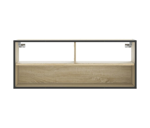 Mueble TV madera ingeniería y metal roble Sonoma 100x31x39,5 cm