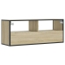 Mueble TV madera ingeniería y metal roble Sonoma 100x31x39,5 cm