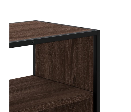 Mueble TV madera ingeniería y metal marrón roble 100x31x39,5 cm