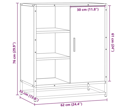 Aparador de madera contrachapada roble sonoma 62x35x76 cm