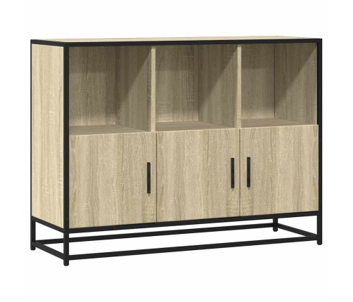 Aparador de madera contrachapada roble sonoma 100x35x76 cm