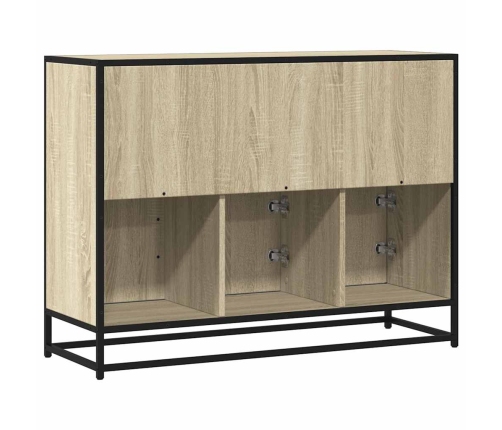 Aparador de madera contrachapada roble sonoma 100x35x76 cm