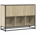 Aparador de madera contrachapada roble sonoma 100x35x76 cm