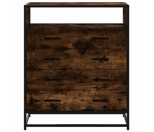 Cómoda de madera contrachapada roble ahumado 70x41x83,5 cm