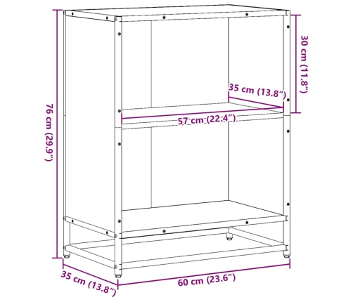 Estantería madera ingeniería gris sonoma 60x35x76 cm