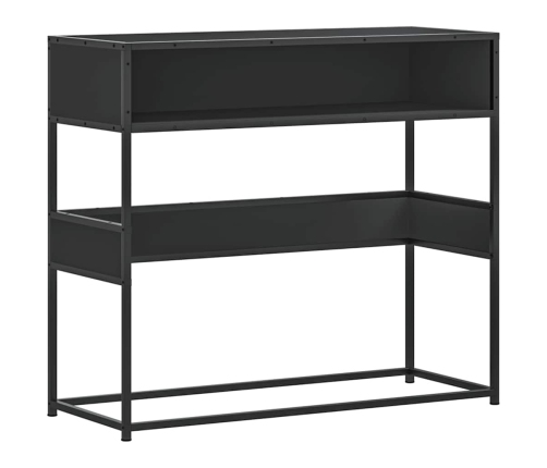 Mesa consola de madera contrachapada negro 90x35x80 cm