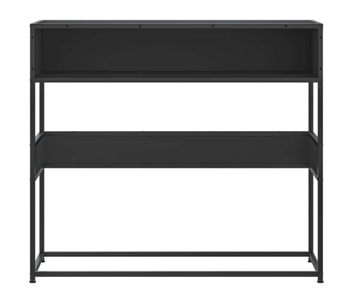 Mesa consola de madera contrachapada negro 90x35x80 cm