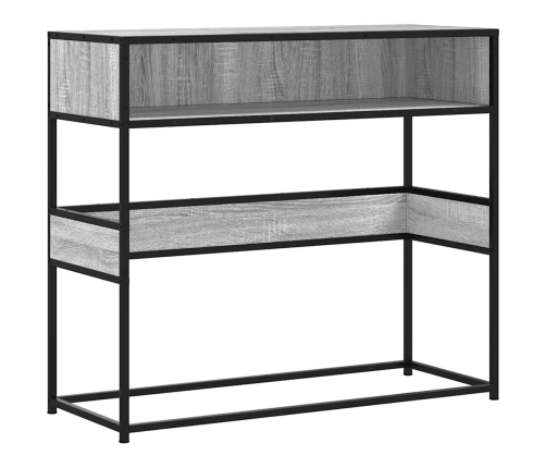 Mesa consola madera de ingeniería gris Sonoma 90x35x80 cm