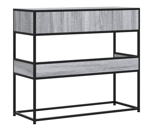 Mesa consola madera de ingeniería gris Sonoma 90x35x80 cm