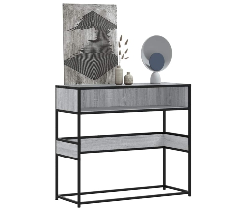 Mesa consola madera de ingeniería gris Sonoma 90x35x80 cm