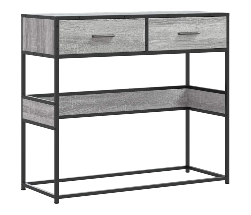 Mesa consola madera de ingeniería gris Sonoma 90x35x80 cm