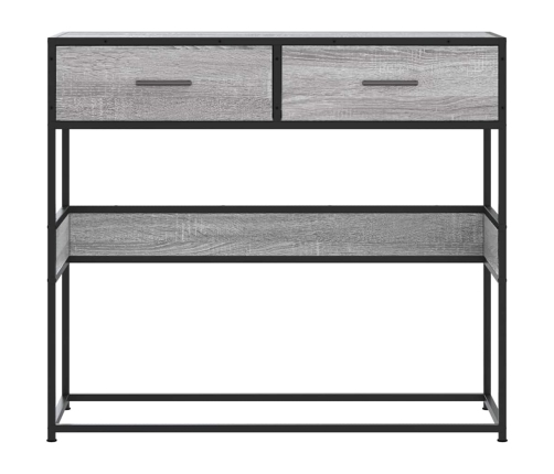 Mesa consola madera de ingeniería gris Sonoma 90x35x80 cm