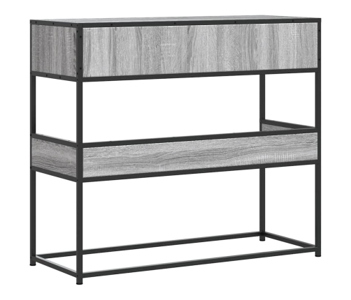 Mesa consola madera de ingeniería gris Sonoma 90x35x80 cm