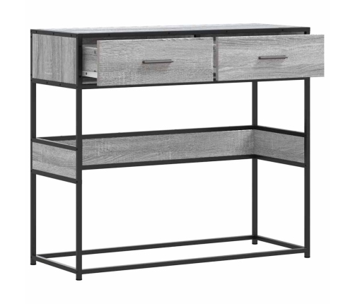 Mesa consola madera de ingeniería gris Sonoma 90x35x80 cm