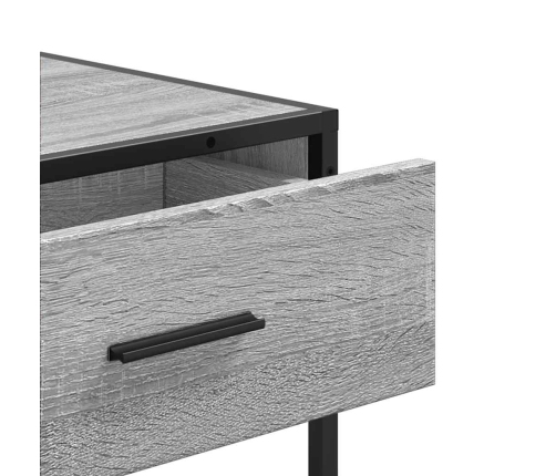 Mesa consola madera de ingeniería gris Sonoma 90x35x80 cm