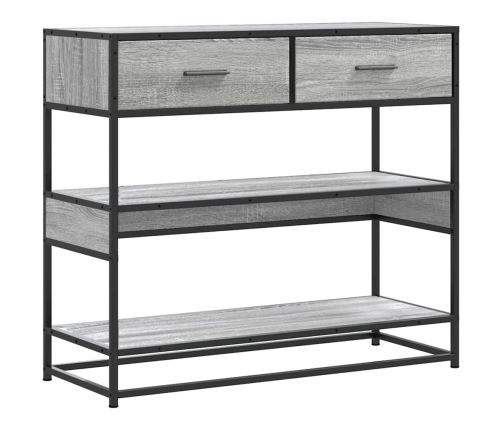 Mesa consola madera de ingeniería gris Sonoma 90x35x80 cm