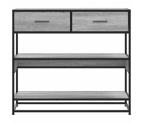 Mesa consola madera de ingeniería gris Sonoma 90x35x80 cm