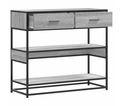 Mesa consola madera de ingeniería gris Sonoma 90x35x80 cm