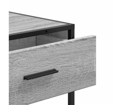 Mesa consola madera de ingeniería gris Sonoma 90x35x80 cm