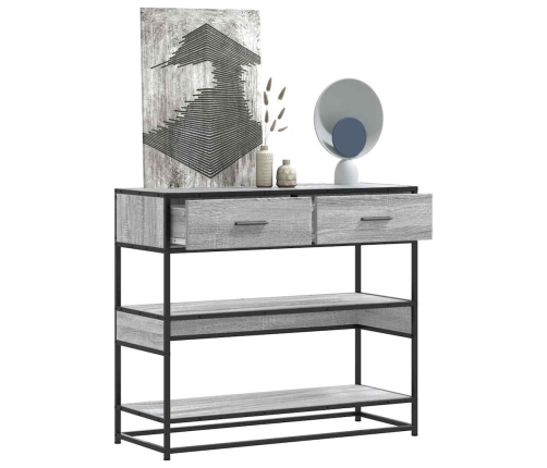 Mesa consola madera de ingeniería gris Sonoma 90x35x80 cm