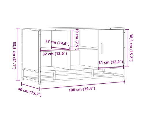 Banco zapatero madera de ingeniería y metal negro 100x40x53,5cm