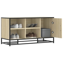 Banco zapatero madera de ingeniería roble sonoma 100x40x53,5 cm