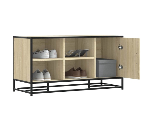 Banco zapatero madera de ingeniería roble sonoma 100x40x53,5 cm