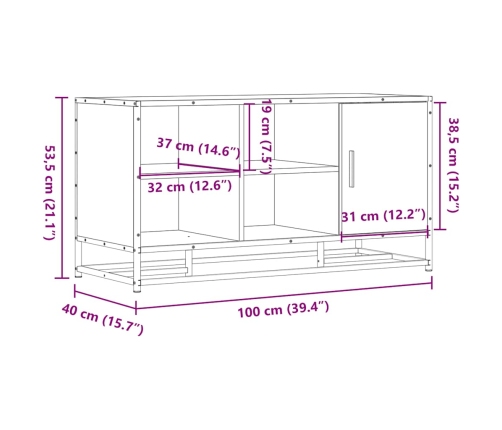 Banco zapatero madera de ingeniería gris sonoma 100x40x53,5 cm