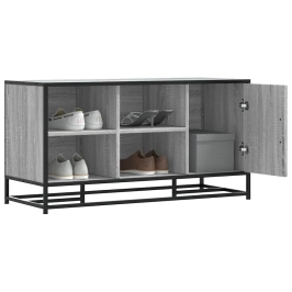 Banco zapatero madera de ingeniería gris sonoma 100x40x53,5 cm