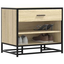 Banco zapatero madera de ingeniería roble sonoma 60x40x53,5 cm