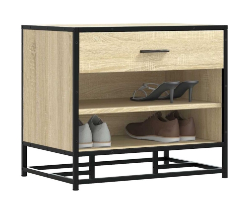 Banco zapatero madera de ingeniería roble sonoma 60x40x53,5 cm