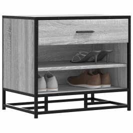 Banco zapatero madera de ingeniería gris sonoma 60x40x53,5 cm