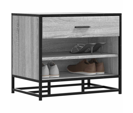 Banco zapatero madera de ingeniería gris sonoma 60x40x53,5 cm