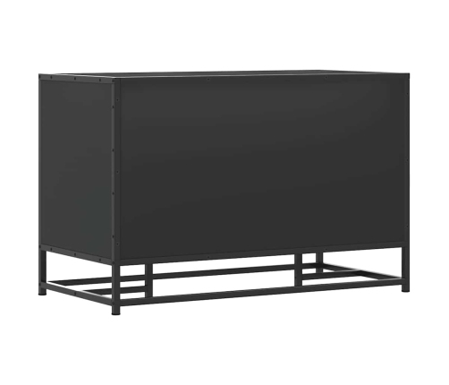 Banco zapatero madera de ingeniería y metal negro 80x40x53,5 cm