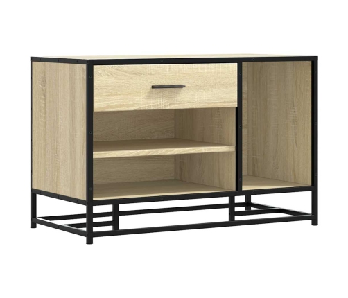 Banco zapatero madera de ingeniería roble sonoma 80x40x53,5 cm