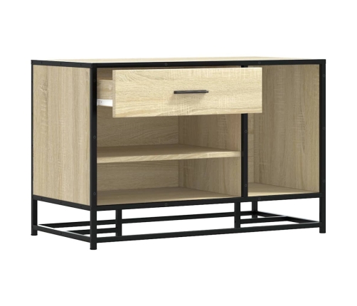 Banco zapatero madera de ingeniería roble sonoma 80x40x53,5 cm