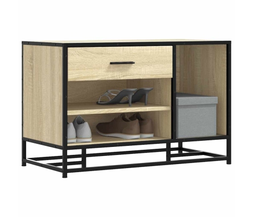 Banco zapatero madera de ingeniería roble sonoma 80x40x53,5 cm