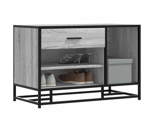 Banco zapatero madera de ingeniería gris sonoma 80x40x53,5 cm