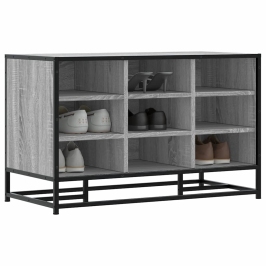 Banco zapatero madera de ingeniería gris sonoma 84x40x53,5 cm