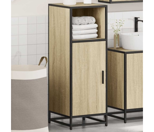 Armario de baño madera contrachapada roble Sonoma 35x37,5x100cm