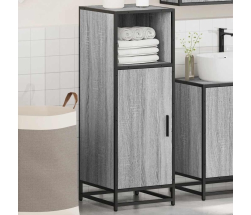 Armario de baño madera contrachapada gris sonoma 35x37,5x100 cm