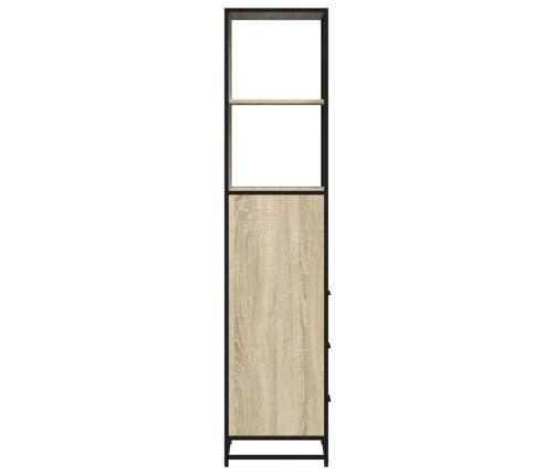 Armario de baño madera contrachapada roble sonoma 35x37,5x166cm