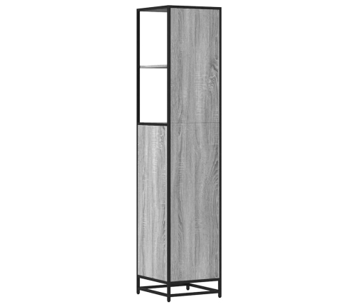 Armario de baño madera contrachapada gris sonoma 35x37,5x166 cm