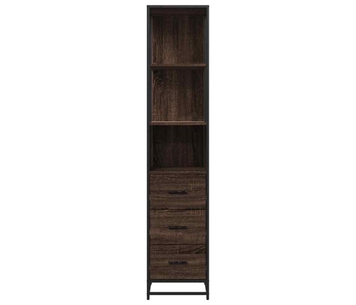 Armario de baño madera contrachapada roble marrón 35x37,5x166cm