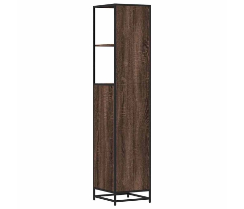 Armario de baño madera contrachapada roble marrón 35x37,5x166cm