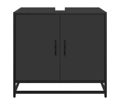 Mueble baño para lavabo madera ingeniería negro 65 x 33 x 60 cm