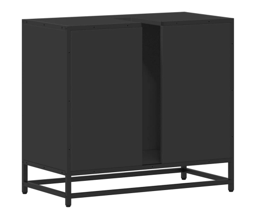 Mueble baño para lavabo madera ingeniería negro 65 x 33 x 60 cm