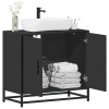 Mueble baño para lavabo madera ingeniería negro 65 x 33 x 60 cm