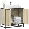 Armario de lavabo de baño madera roble Sonoma 65x33x60 cm